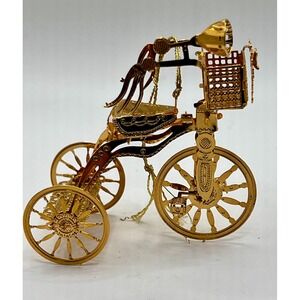 Danbury Mint Tricycle Ornament Small Gold Excellent 24k Gold Plated Filigree